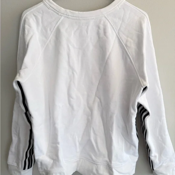 Athleta White Pullover Sweatshirt Women’s Size Large, Black Stripe Casual Lounge - Picture 7 of 8